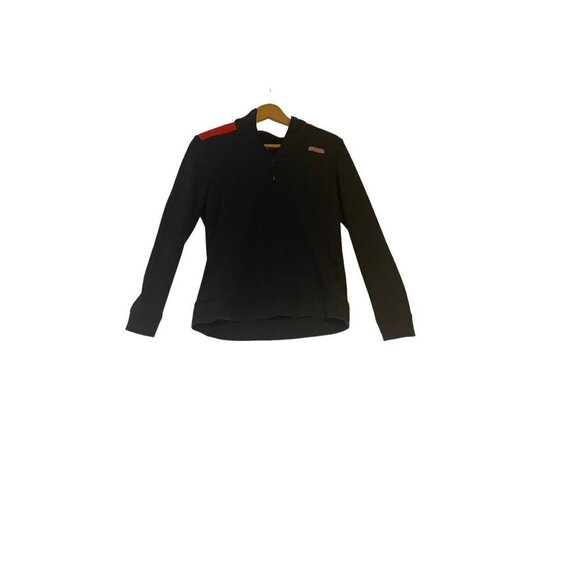 Vineyard Vines Sweater Womens Small Black Red Shep Shirt Zipper Preppy Nautical - Picture 1 of 6